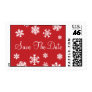 Red and White Save The Date Snowflakes Postage