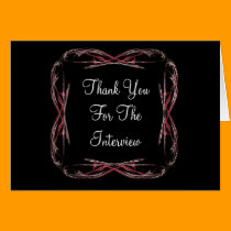 Red and White Scalloped Frame Thank You Note cards