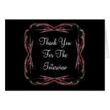 Red and White Scalloped Frame Thank You Note Card