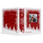 Red and White Snowflake and Pine Tree Binder