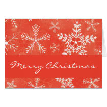 Red and White Snowflake Pattern Christmas / Xmas Card