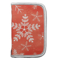 Red and White Snowflake Pattern Folio Planner