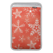 Red and White Snowflake Pattern MacBook Air Sleeves