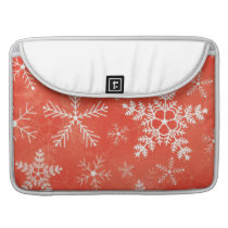 Red and White Snowflake Pattern Sleeve For MacBooks