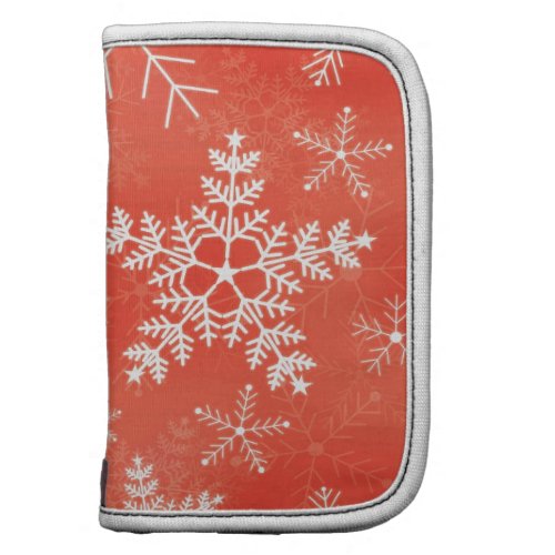 Red and White Snowflake Pattern Folio Planner