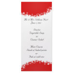 Red and White Snowflake Reception Menu Customized Rack Card