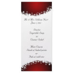 Red and White Snowflake Reception Menu Custom Rack Cards