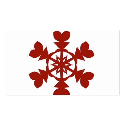 Red and White Snowflakes Holiday Business Card (front side)