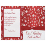 Red and White Snowflakes Wedding Program Flyer