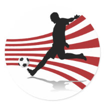 Red and White Soccer Player Stickers