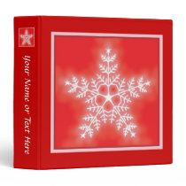 Red and White Star Snowflake Binders