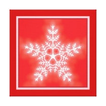 Red and White Star Snowflake Canvas Prints