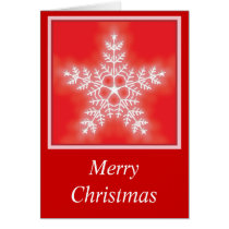 Red and White Star Snowflake Christmas Card