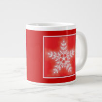 Red and White Star Snowflake Jumbo Mugs