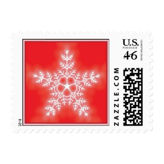 Red and White Star Snowflake stamp