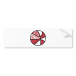 red and white stars basketball bumper sticker