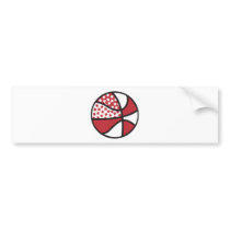 red and white stars basketball bumper sticker