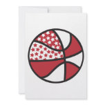 red and white stars basketball personalized invite