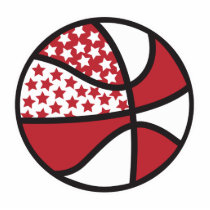 red and white stars basketball photo cut out