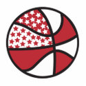 red and white stars basketball photo sculptures
