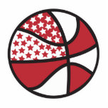 red and white stars basketball photo sculptures
