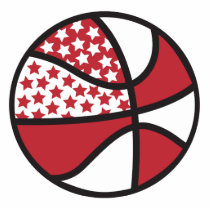red and white stars basketball cut out