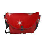 Red and White Stars Pattern. Messenger Bag