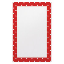 Red and white stars pattern. stationery paper