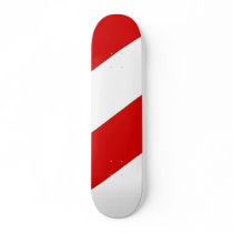 Red and white striped skateboard