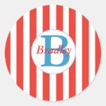 Red and White Striped Sticker