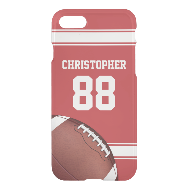 Red and White Stripes Jersey Grid Iron Football iPhone 7 Case