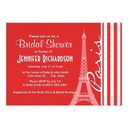 Red and White Stripes; Paris Invitation