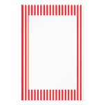 Red and White Stripes Pattern Custom Stationery