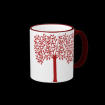 Red and White Tree mugs