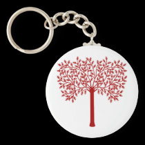 Red and White Tree keychains