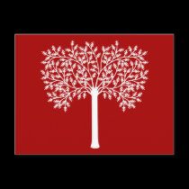 Red and White Tree postcards