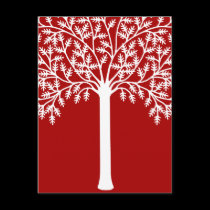 Red and White Tree postcards