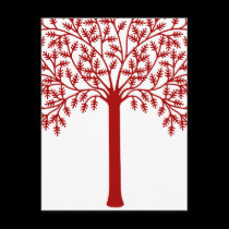 Red and White Tree postcards