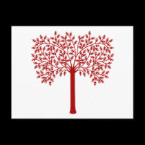 Red and White Tree postcards