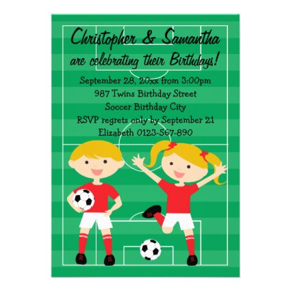 Red and White Twins Soccer Birthday Party
