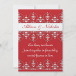 Red and White Victorian Style Wedding Invitation invitations