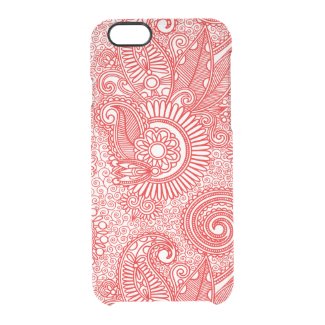 Red And White Vintage Floral Paisley Uncommon Clearly™ Deflector iPhone 6 Case