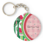 Red and White Watermelon Table Setting Key Chains