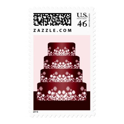 Red And White Wedding Cake Stamp by TDSwhite