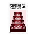 Red And White Wedding Cake postage