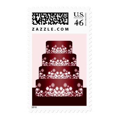 Red And White Wedding Cake Stamp by TDSwhite Red And White Wedding Cake