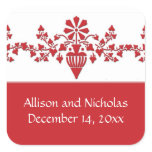 Red and White Wedding favor stickers stickers