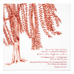 Red and White Willow Tree Wedding Invitation