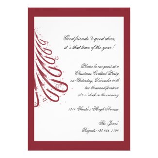 Red and White Winter Christmas Party Personalized Invitations