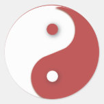 Red and White Yin & Yang Sticker